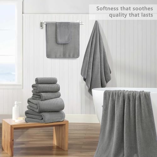 Dark Grey 2 Piece Hand Towel Set - Ultra Soft Microfiber, 16"x31"