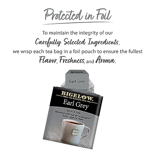 Bigelow Earl Grey Black Tea Bags - 20 Individually Wrapped Bags