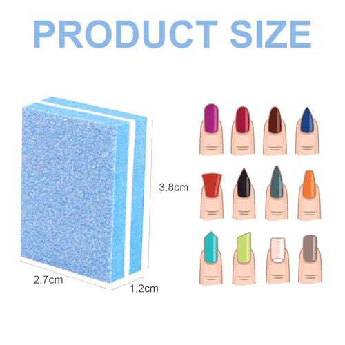 Caiqicome 50-Pack Nail Buffer Blocks 100/180 Grit for Acrylic and Natural Nails