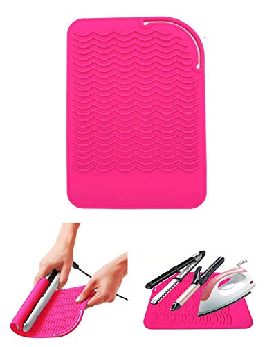 Heat Resistant Silicone Mat for Curling Iron and Hair Straightener Pink