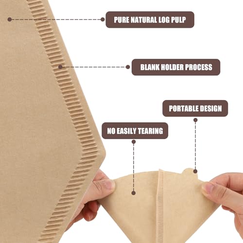 #4 Cone Coffee Filters - 100 Count Unbleached Paper for 8-12 Cup Makers