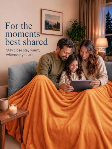 Utopia Bedding Throw Blanket 50x60 Inch Fleece Bed Cover Burnt Orange