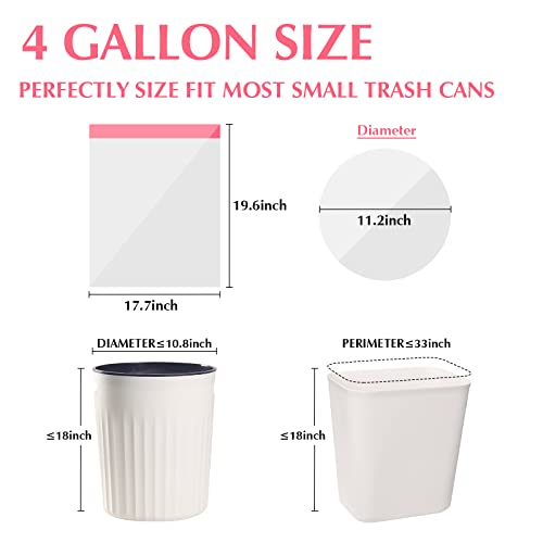 Ryobyo 4 Gallon Drawstring Trash Bags - Extra Strong, Leak-Proof, Unscented, 44 Pack