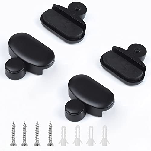 Black 4-Pack Mirror Glass Clips Support Supports for Bathroom & Dresser