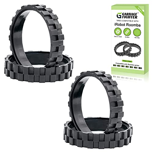 Garbage Fighter Rubber Tires for iRobot Roomba - 4 Pack Replacement Wheels