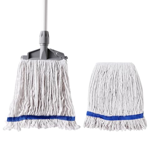 Eyliden Commercial Wet Mop with 2 Cotton Heads - Heavy Duty Industrial Cleaning