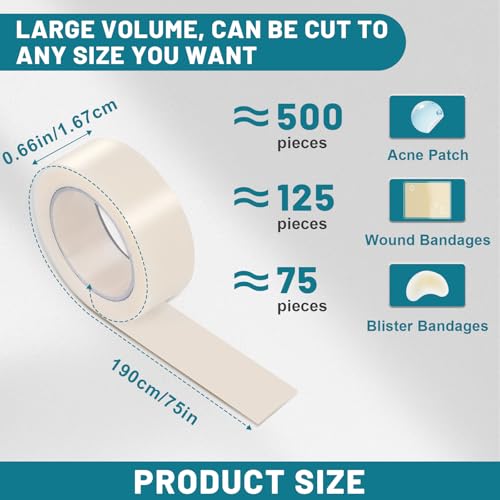 CUKWUYBY Hydrocolloid Pimple Patch Roll - Cut-to-Size Acne Tape