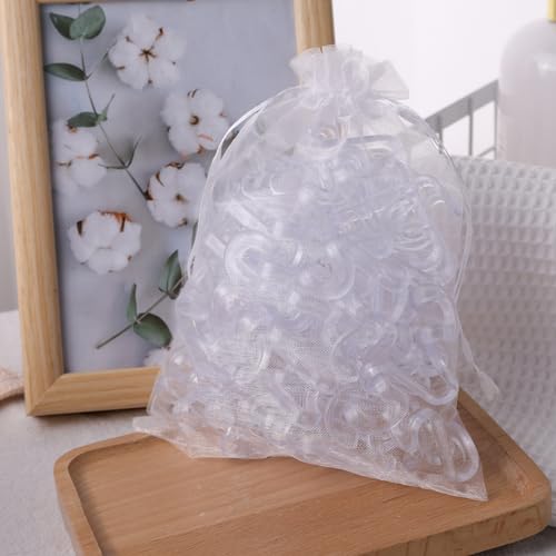 HAKDAY Clear Medium Space-Saving Hanger Connectors - 60PCS Clothes Hooks