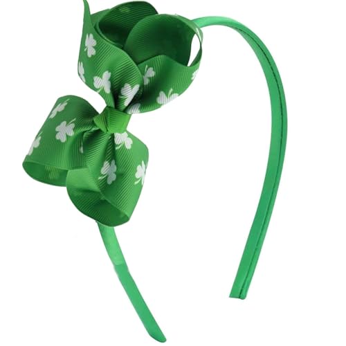 ZEYER St Patrick's Day Shamrock Headband Green Clover Bow for Women and Girls