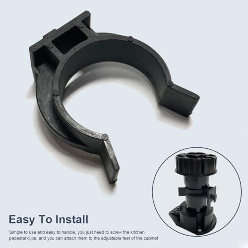 EMVANV 12pcs Black Plinth Clips - Adjustable Kitchen Cabinet Leg Toe Kick