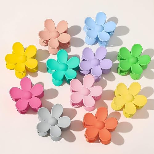 Yellow Flower Hair Claw Clips - Non-Slip Plastic Jaw Clips for Styling
