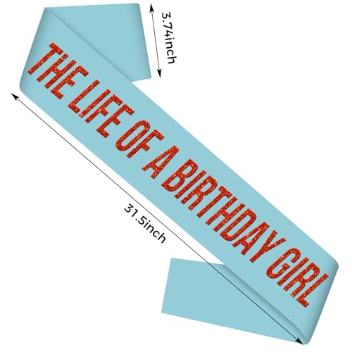 The Life of a Birthday Girl Sash - Orange Showgirl Accessory