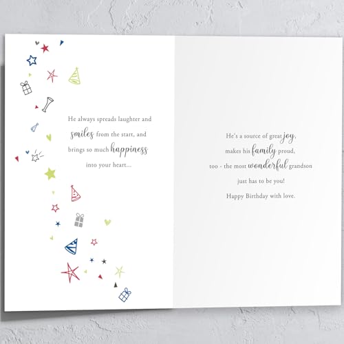 Grandson Birthday Card - Premium 350gsm Greeting Card (Model QQ-133)