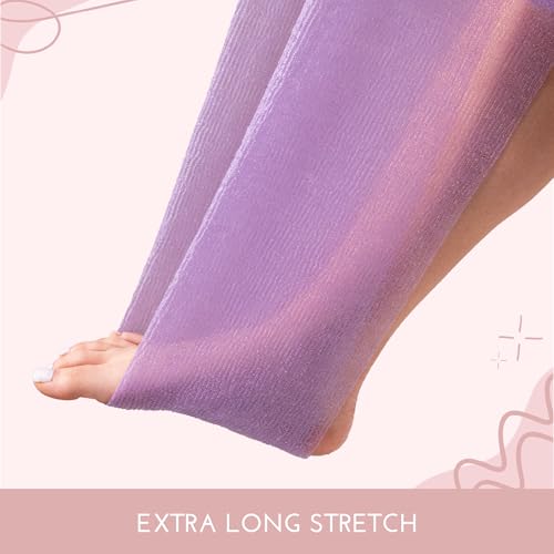 S&T INC. Exfoliating Back Scrubber Towel for Shower, 3 Pack, Assorted