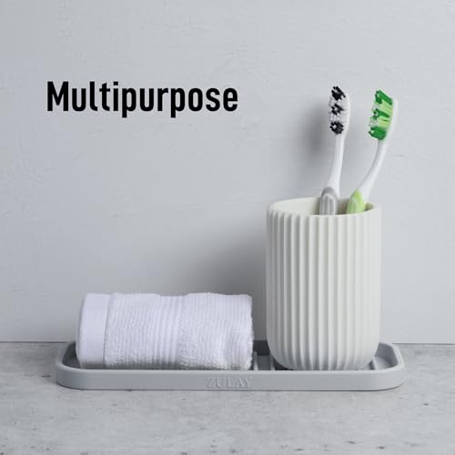 Zulay Kitchen Silicone Sponge Holder - 9x3.5in Grey Heavy-Duty Sink Caddy