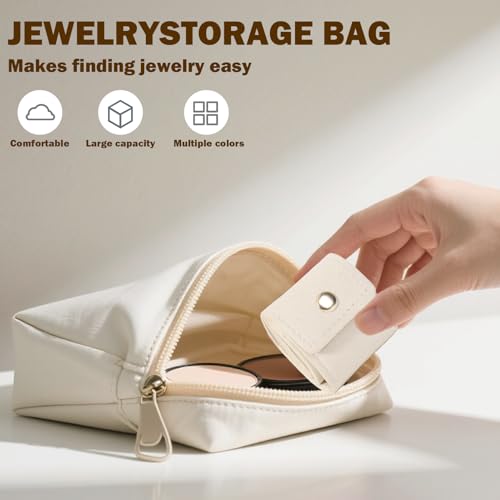 Mini Travel Jewelry Bag - Compact Organizer for Rings & Necklaces