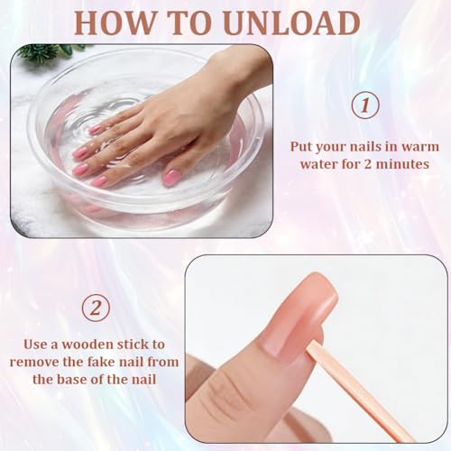 Cat Eye Press On Nails Almond Medium Pink Mermaid Reusable False Nails