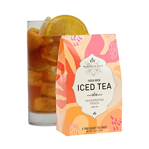 Harney & Sons Peach Black Iced Tea - 3 Tea Bags for 6 Quarts