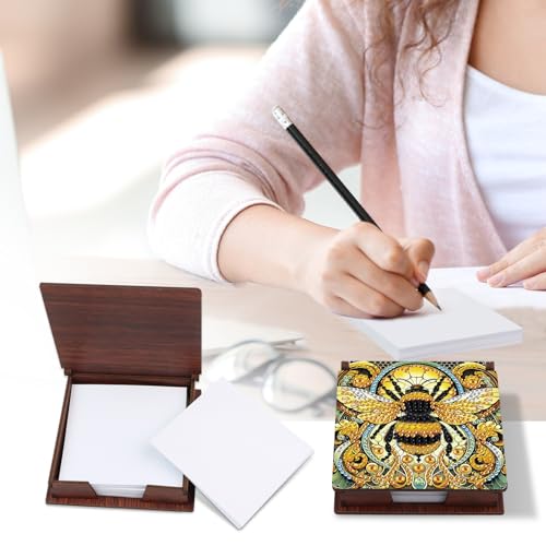 Bee Diamond Painting Memo Pad & Sticky Note Holder
