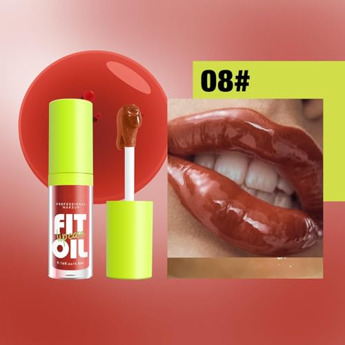 Qifylmaf Moisturizing Lip Plumping Gloss with Big Brush Head #08