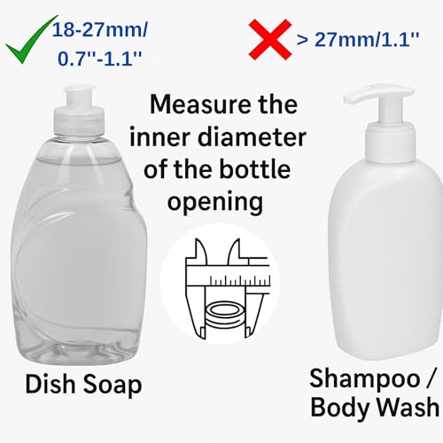 6pcs Inverted Bottle Cap Set for Shampoo, Lotion & Condiments - Leakproof Dispenser Adapters