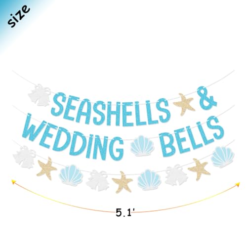Seashells & Wedding Bells Banner Garland for Coastal Bachelorette Party