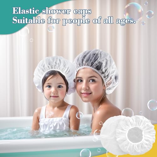 MAQIHAN 6-Pack Large Reusable Waterproof Shower Caps for Long Hair