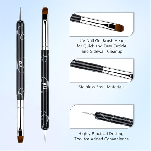 Honey Joy 2-Way French Nail Brush & Dotting Tool for Gel Acrylic Art