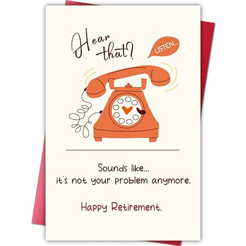 Cheeklee Funny Retirement Card for Him & Her - Humorous Leaving Card & Gift - Retirement Celebration for Friends, Bosses, Family - 8.1 x 5.3 Inches