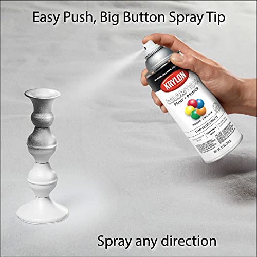 Krylon COLORmaxx Primer Spray Paint, Gray, 12 oz. Cans (Pack of 2)