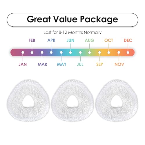 3 Pack Microfiber Mop Pads for Narwal Freo Robot Vacuum Cleaner