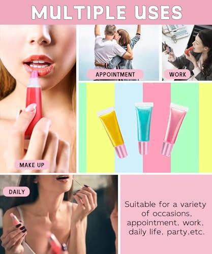 Guokoo 7pcs Clear Lip Gloss Squeeze Tubes - 10ml Refillable Cosmetic Containers