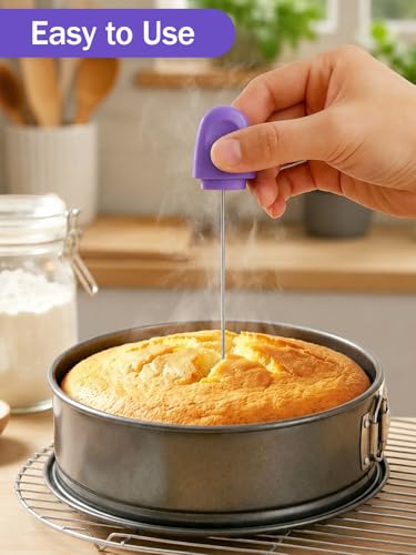 Cunyuer Cake Tester Stick - 6.3 Inch Stainless Steel with Cover | Reusable Cake Testing Needle for Baking