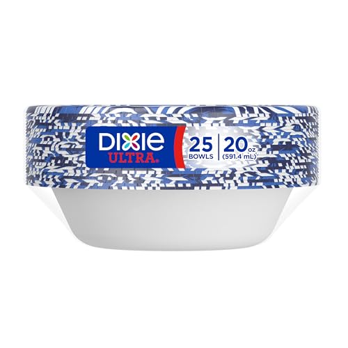 Dixie Ultra 20oz Paper Bowls - 25 Count, Soak Proof & Compostable