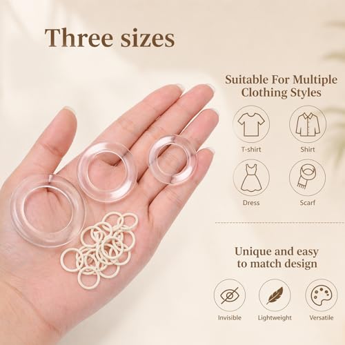 Invisible Cinch Clips for Clothing - 6 Rings with 20 Rubber Bands