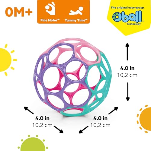 Bright Starts Oball Easy Grasp Infant Toy Ball - 4" Pink/Purple