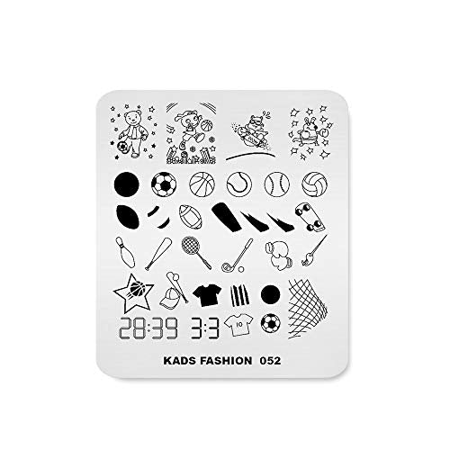 Rolabling Sport Theme Nail Stamping Plate - Football & Basketball