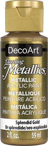 DecoArt Dazzling Metallics 2oz Gold Acrylic Paint for Crafts