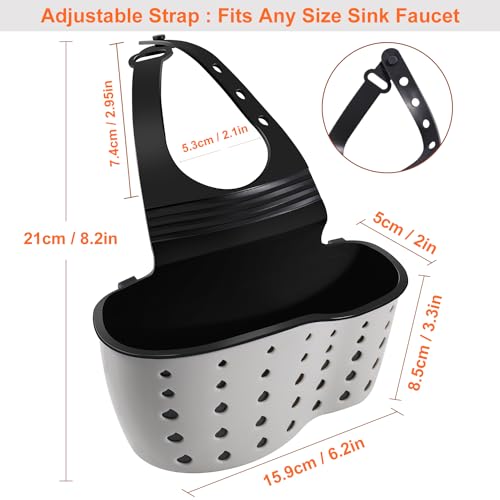 Adjustable Kitchen Sink Caddy Sponge Holder - 1 pc Beige