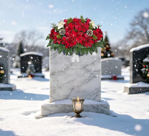 Artificial Cemetery Flower Saddle for Headstone Christmas Tribute