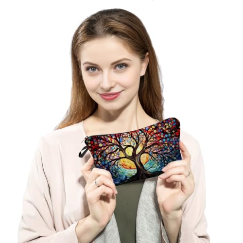 Magical Tree Print Cosmetic Bag Small Makeup Pouch Toiletry Organizer