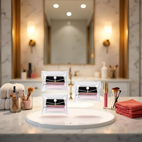 Clear PVC Makeup Bag Set Small Travel Cosmetic Organizer Pouch 3 Pack