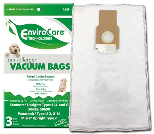 EnviroCare Allergen Vacuum Bags for Kenmore & Panasonic Upright Vacuums – 3 Pack