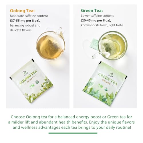 Soeos Organic Oolong Tea, 100 Tea Bags, Premium Hot & Cold Brew Tea