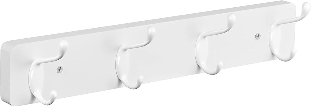 OUTNILI Heavy Duty Coat Rack - Wall-Mounted Hooks for Jackets, Hats, and Sunglasses | White Finish for Entryway and Mudroom