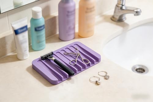 2-Pack Silicone Self-Draining Soap Holder Rack for Kitchen & Bath