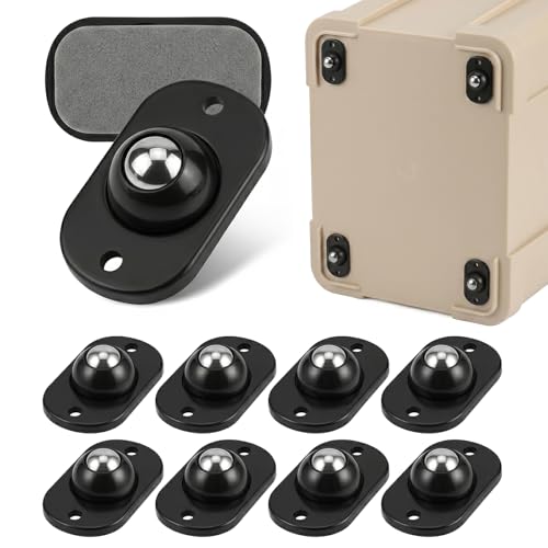 Zerobe Self-Adhesive Mini Caster Wheels, 360° Swivel Appliance Rollers, 8-Pack