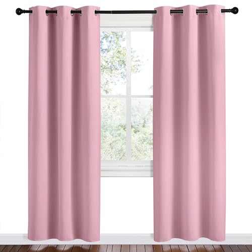 NICETOWN Blackout Curtains - Crystal Pink Room Darkening Drapes, 42x78 Set of 2