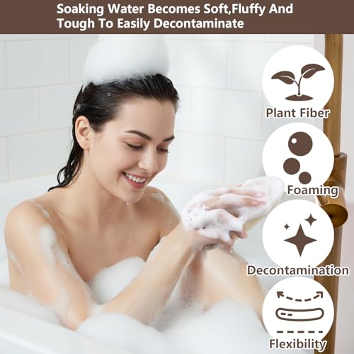 Natural Loofah Sponge Exfoliating Body Scrubber 4-Pack