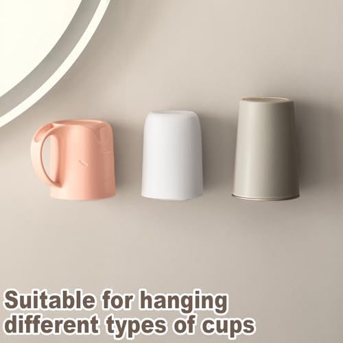 Wall Mounted Toothbrush Holder with Cup Hook - Adhesive Bathroom Organizer